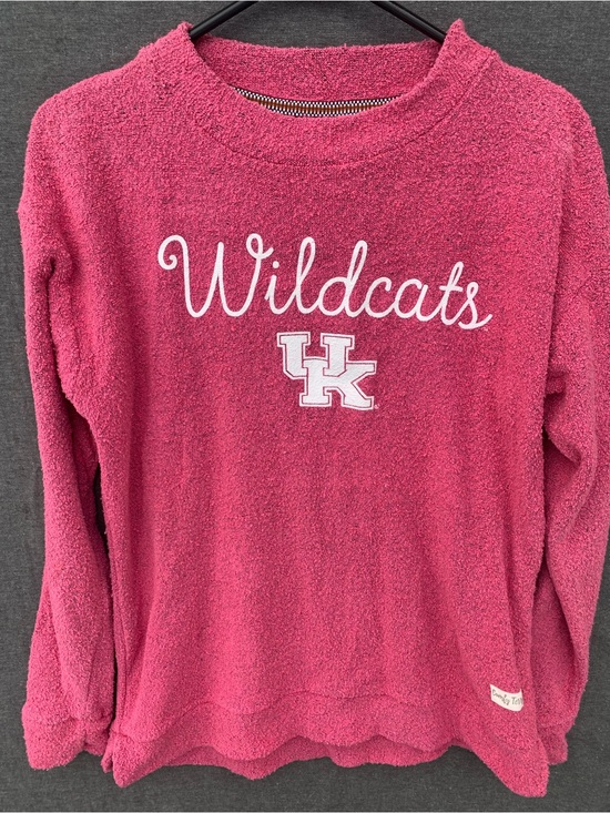 Pressbox Tops - Kentucky Wildcats UK Fuzzy Comfy Terry Pressbox Crewneck Sweatshirt Pink M